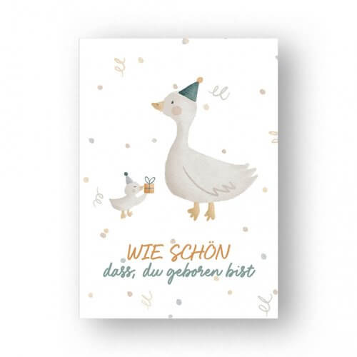 Postkarte Geburtstag Gans A6 - print