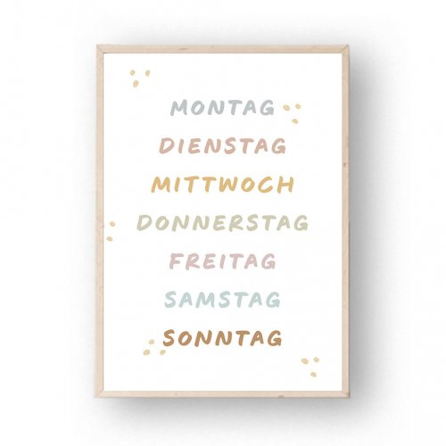 Poster Wochentage A4 A3 – print