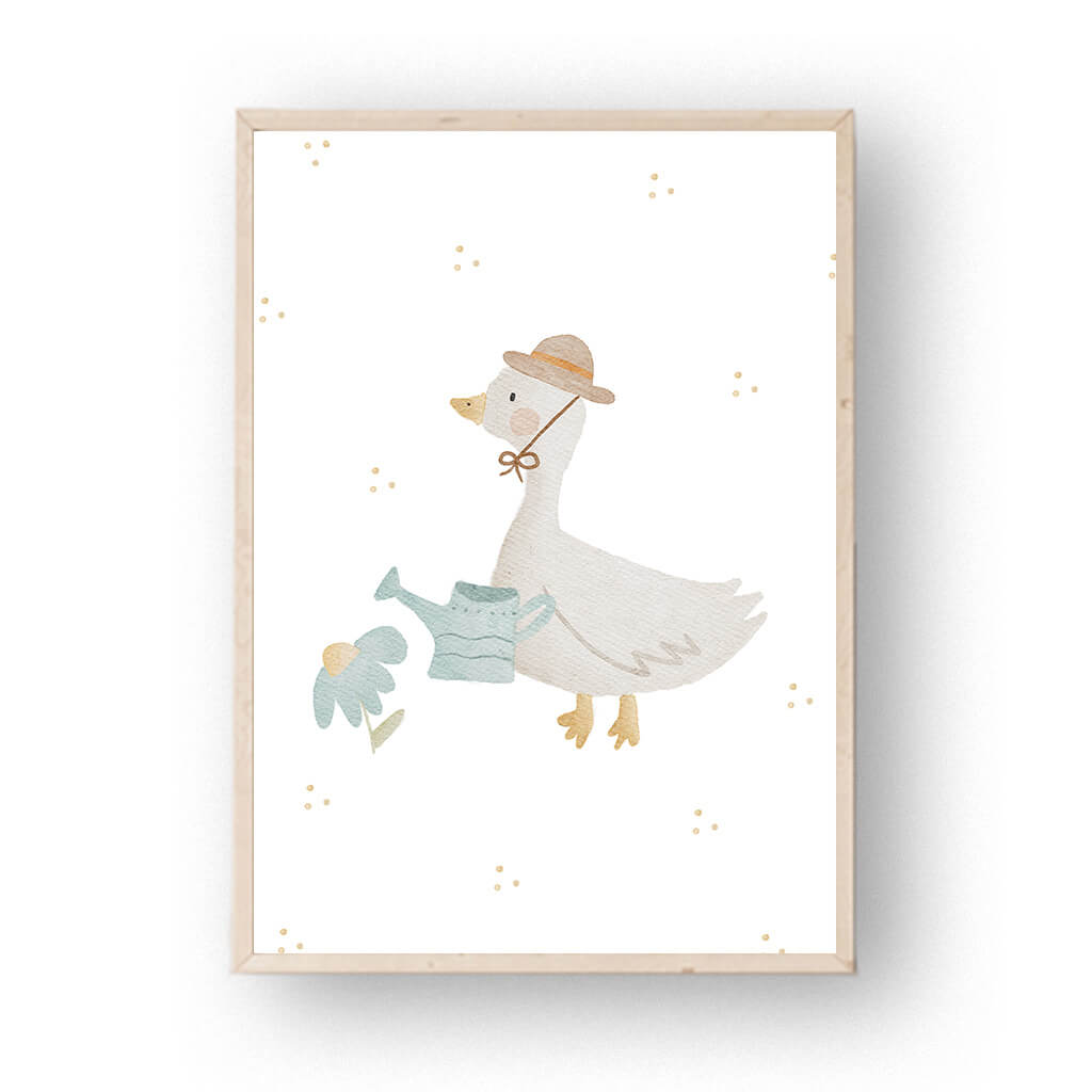 Poster Gans im Garten A4 A3 – print