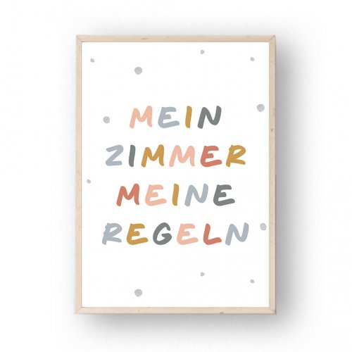 Poster Mein Zimmer meine Regeln A4 – print