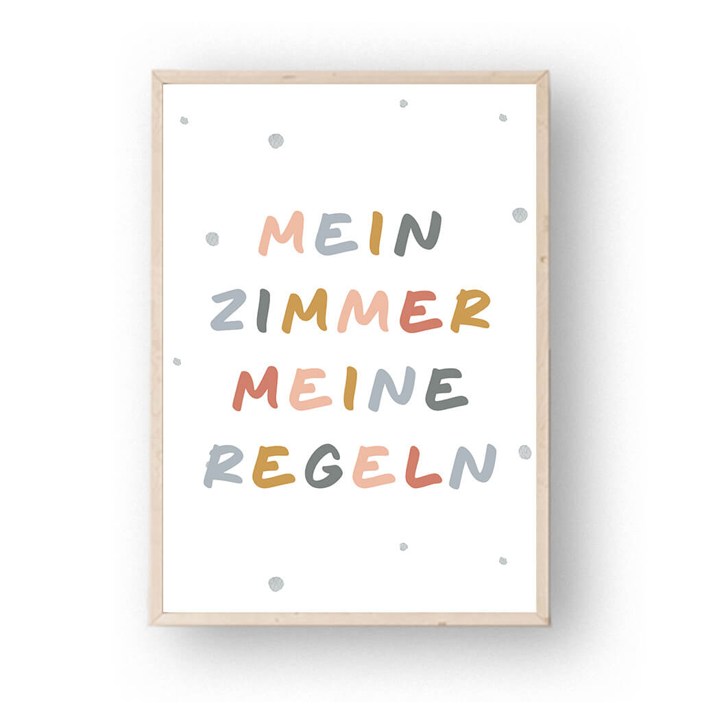 Poster Mein Zimmer meine Regeln A4 – print