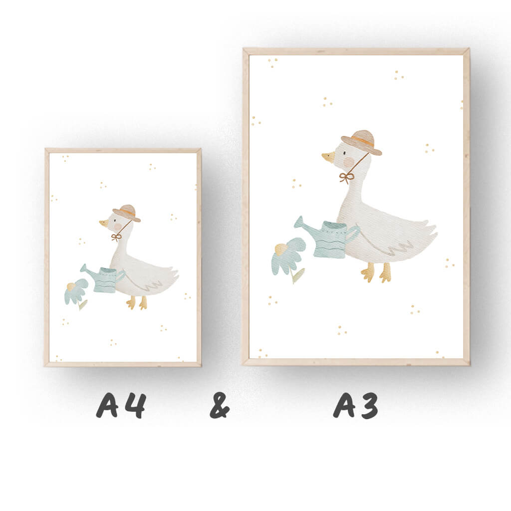 Poster Gans im Garten A4 A3 – print – Bild 2