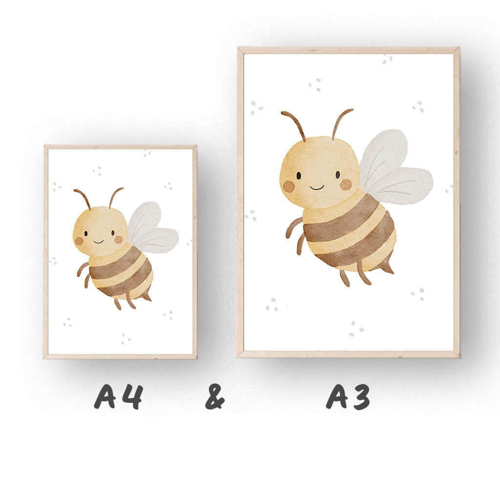 Poster Dunkle Europäische Honigbiene A4 A3 – print – Bild 2