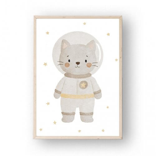 Poster Astronautenkatze A4 A3 – print