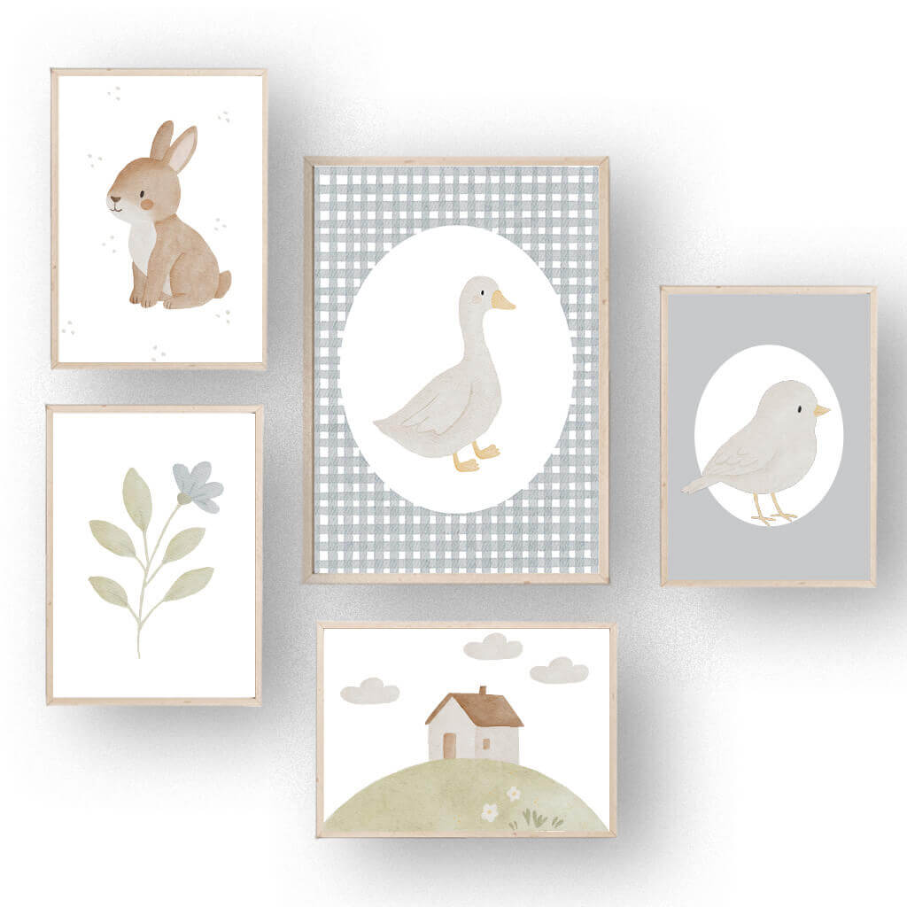 Posterset Landhaus blau A5 & A4 – print