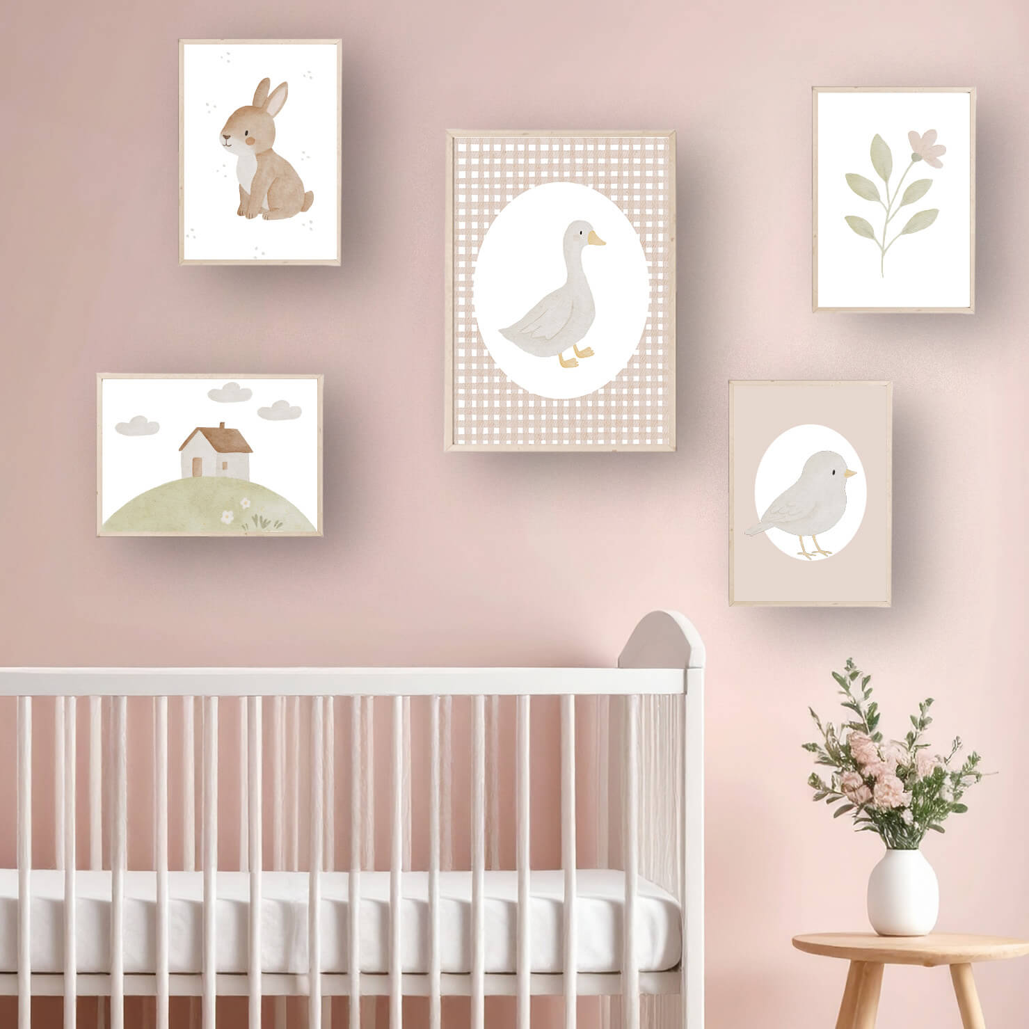 Posterset Landhaus rosa A5 & A4 – print – Bild 3