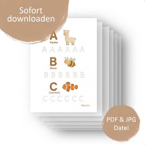Buchstaben lernen ab 3 Jahre – zum Ausdrucken [Digital]
