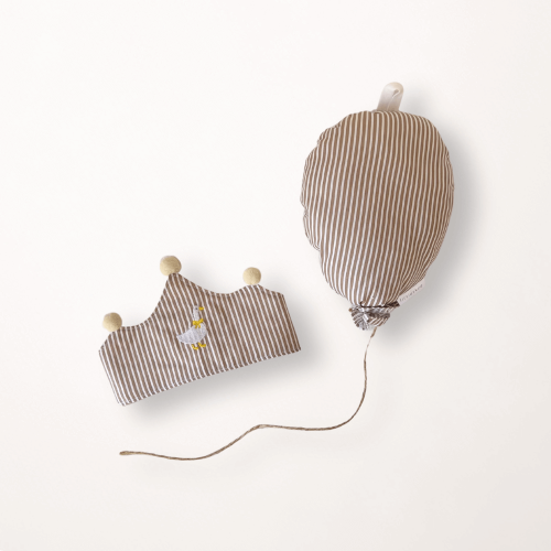 Festlicher Moment Set Streifen Stick - Party Krone & Ballon