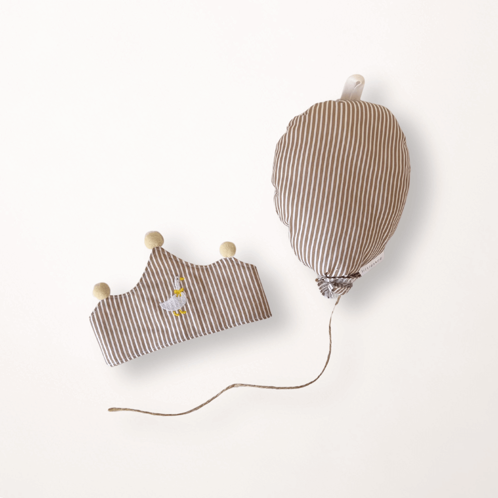 Festlicher Moment Set Streifen Stick - Party Krone & Ballon