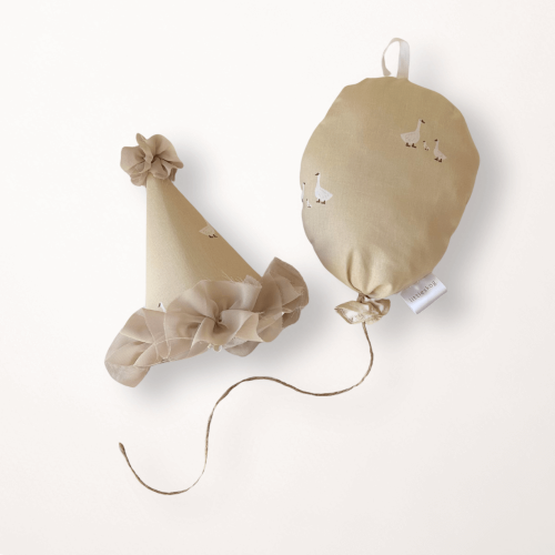 Kleine Freude Set Gänse - Party Hut & Ballon