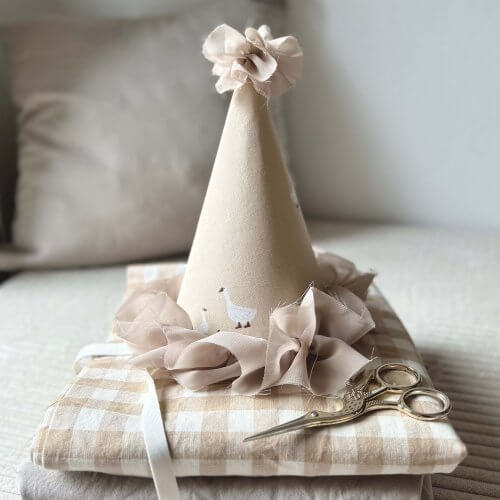 Partyhut Gans - Stoff-Geburtstagshut