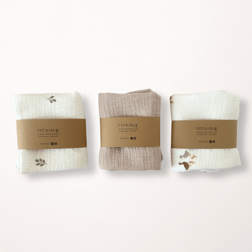 Musselin Tuch Spucktuch Set – 3 Stück